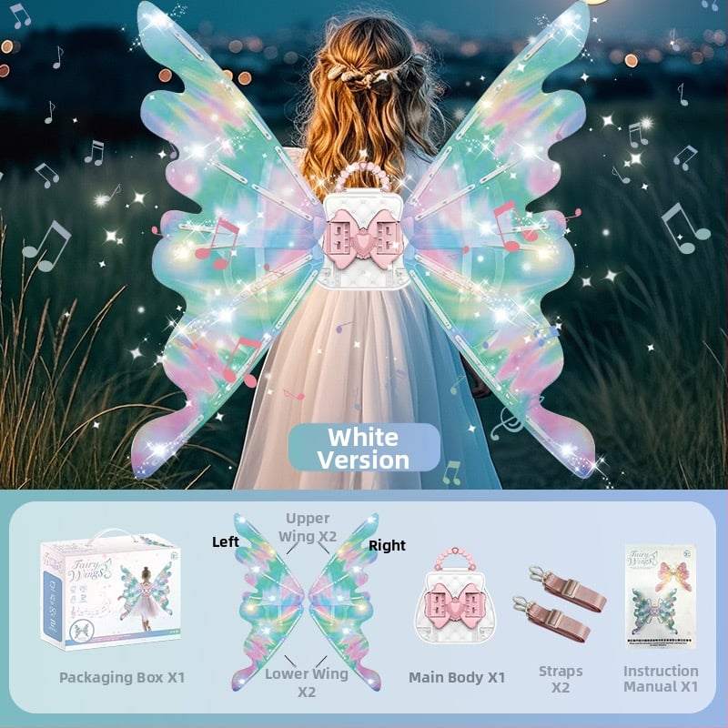 Šviesūs elektroniniai sparnai su muzika vaikams 4-6 metų, unisex