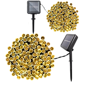 Ηλιακή LED σειρά, 8 λειτουργιών, εξωτερικά διακοσμητικά φώτα κήπου για χριστουγεννιάτικη χρήση (200 LED, IP44, 3000K, 200 lm)