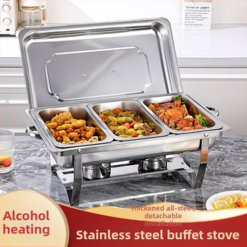 Sulankstoma nerūdijančio plieno bufetinė viryklė viešbučiams (Medžiaga: nerūdijantis plienas; Taikymo objektai: viešbučiai/restoranai/kavinės; Stilius: šiuolaikinis paprastas; Pritaikymas: galima; Rankų darbo: Ne)