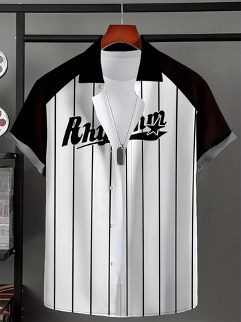 Polo krekls ar īsām piedurknēm, svītrainais raksts, šaurs siluets, elpojošs poliestera maisījums, izdruka/krāsošana, vasara, sporta ikdiena