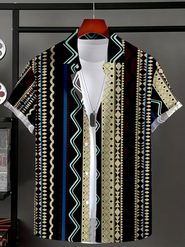 Polo krekls ar īsām piedurknēm, svītrainais raksts, šaurs siluets, elpojošs poliestera maisījums, izdruka/krāsošana, vasara, sporta ikdiena