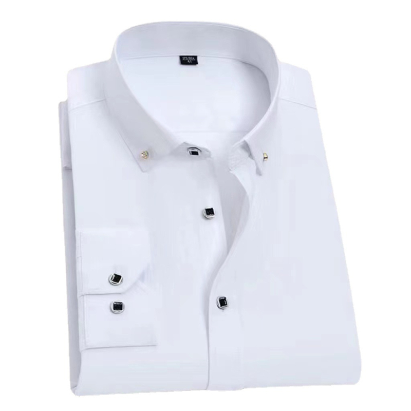 Риза – бизнес стил, квадратна яка, дълги ръкави, полиестерна смес, машинно пране, устойчива на намачкване