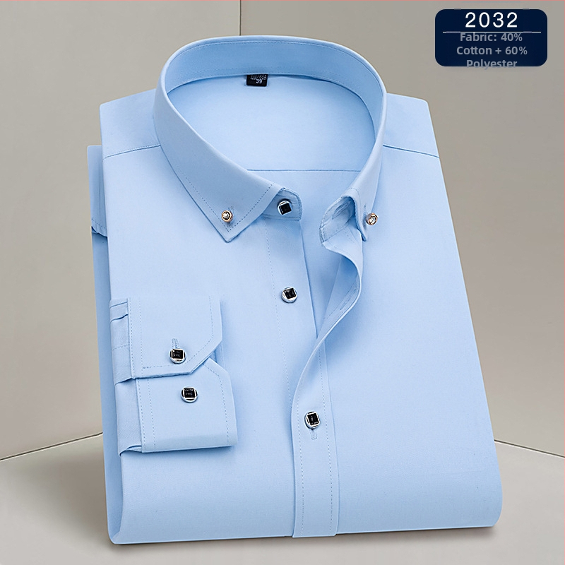 Риза – бизнес стил, квадратна яка, дълги ръкави, полиестерна смес, машинно пране, устойчива на намачкване