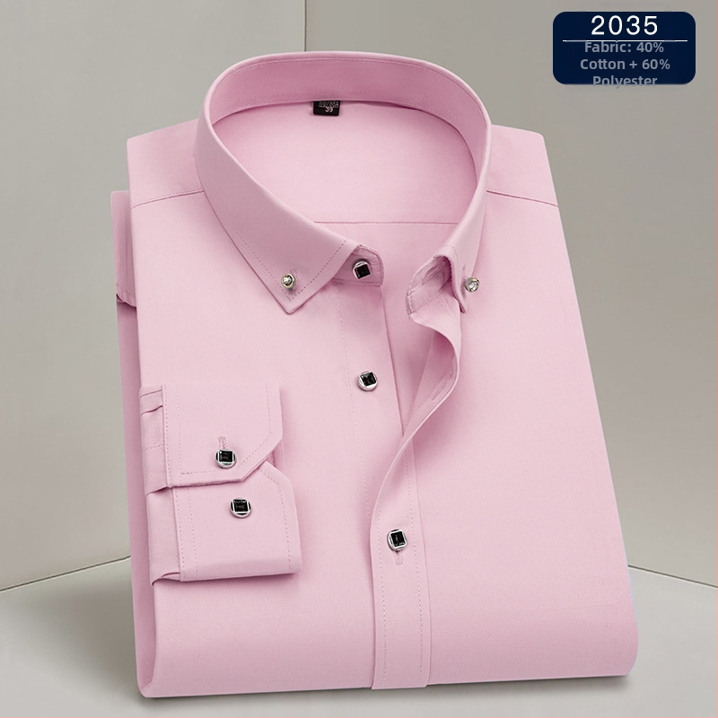 Риза – бизнес стил, квадратна яка, дълги ръкави, полиестерна смес, машинно пране, устойчива на намачкване