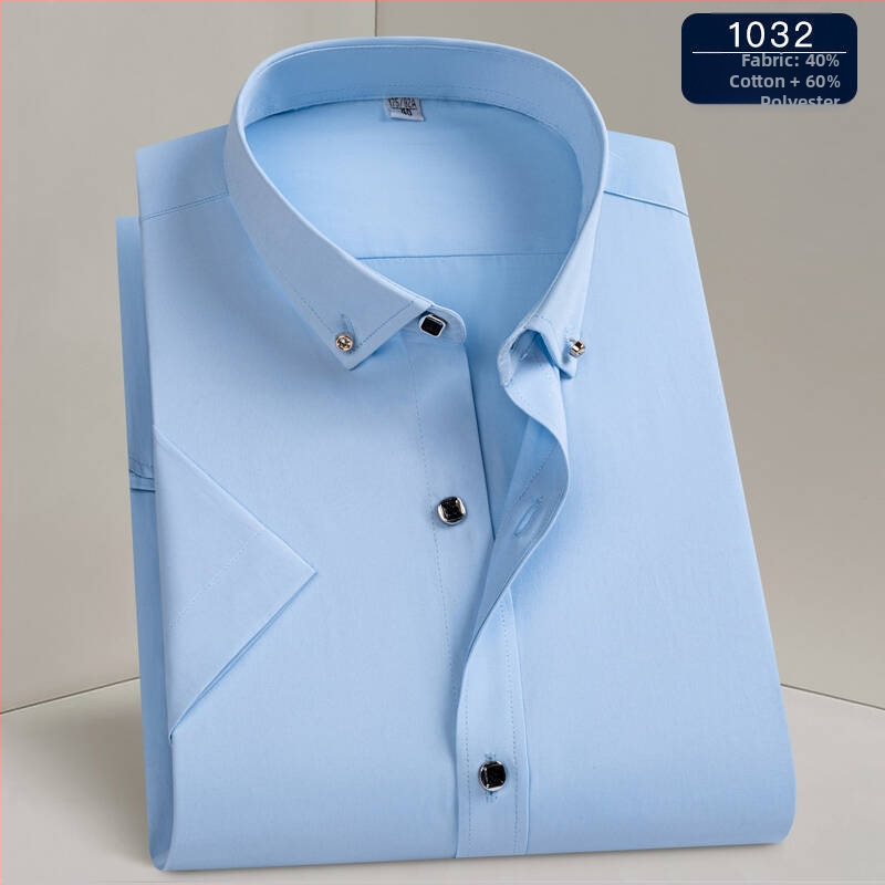 Риза – бизнес стил, квадратна яка, дълги ръкави, полиестерна смес, машинно пране, устойчива на намачкване