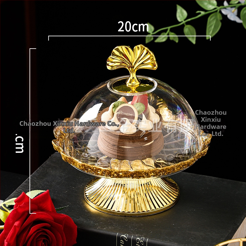 Πλαστικό πιάτο φρούτων και επιδορπίου με επίχρυσο φινίρισμα, στιλ ήπιας πολυτελείας, ποιοτικό προϊόν, μη εισαγόμενο