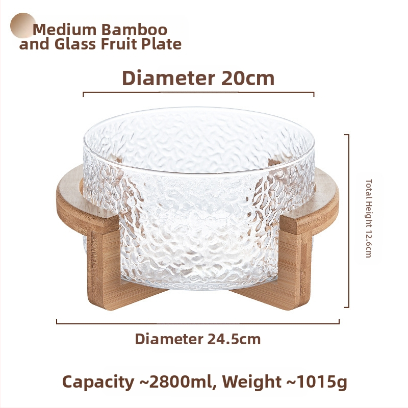 Плодова кошница с стъклена конструкция, марка Sparkling, опростен стил (стартиран през 2024 г., премиум качество)
