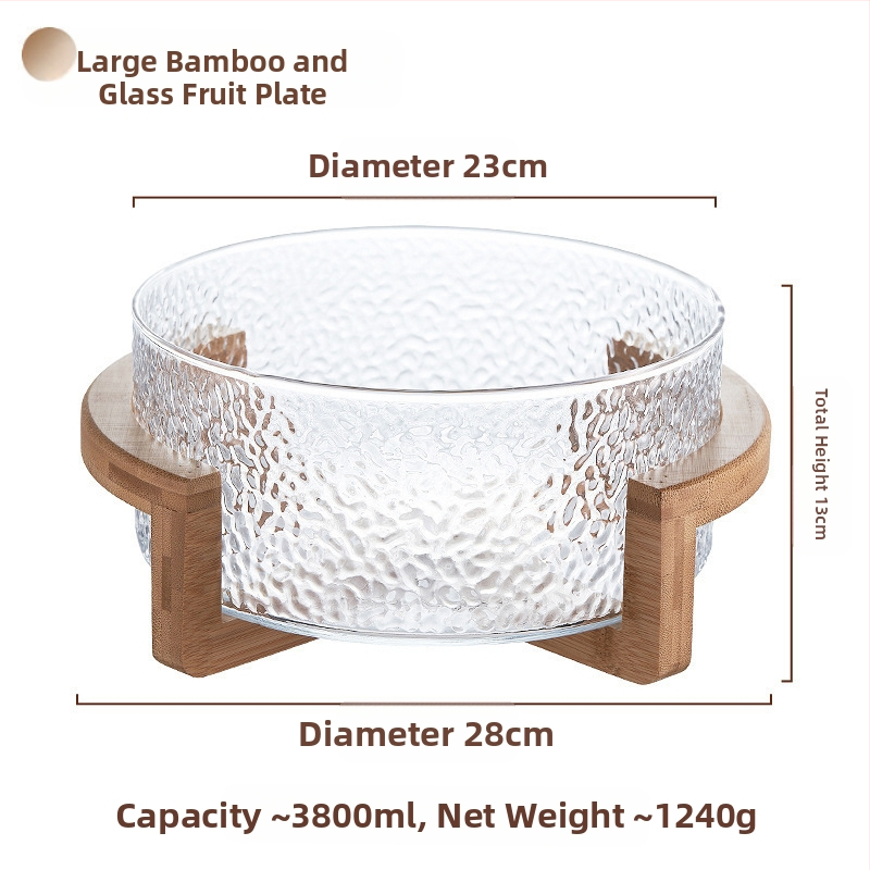 Плодова кошница с стъклена конструкция, марка Sparkling, опростен стил (стартиран през 2024 г., премиум качество)