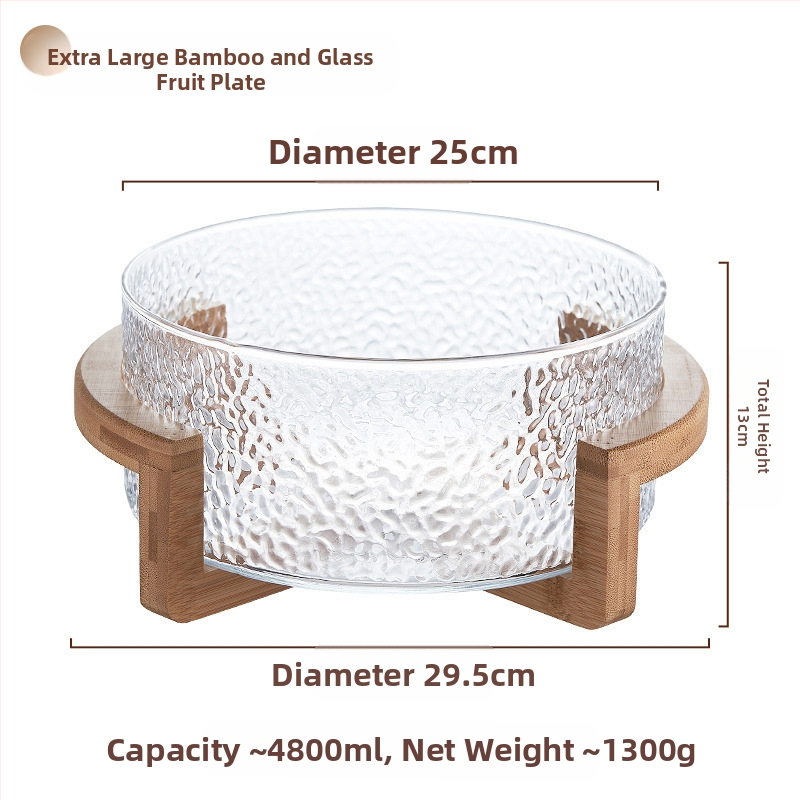 Плодова кошница с стъклена конструкция, марка Sparkling, опростен стил (стартиран през 2024 г., премиум качество)