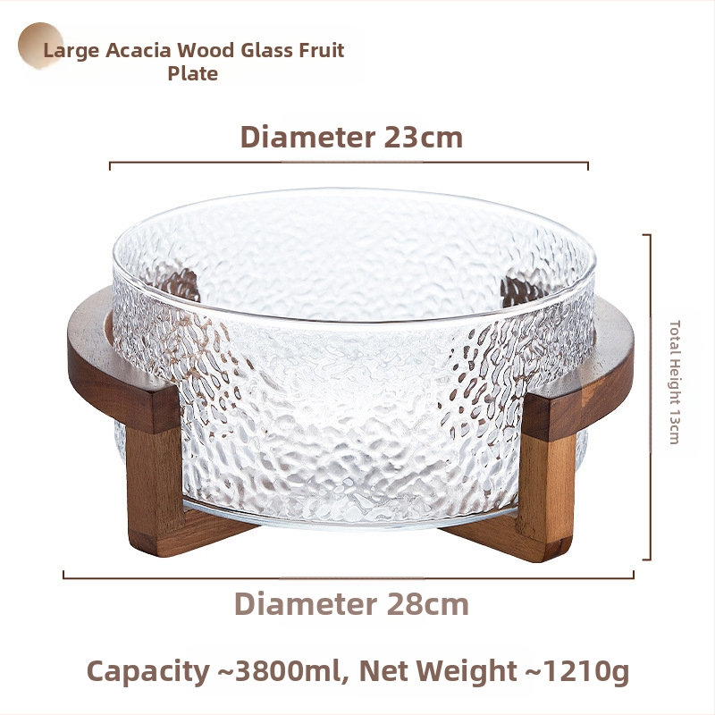 Плодова кошница с стъклена конструкция, марка Sparkling, опростен стил (стартиран през 2024 г., премиум качество)