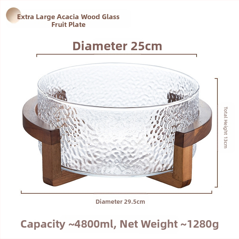 Плодова кошница с стъклена конструкция, марка Sparkling, опростен стил (стартиран през 2024 г., премиум качество)