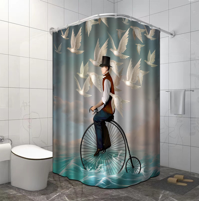 Κουρτίνα ντους, πολυεστέρας, μοντέρνος και μινιμαλιστικός σχεδιασμός, ποικιλία σχεδίων, δυνατότητα εκτύπωσης λογότυπου