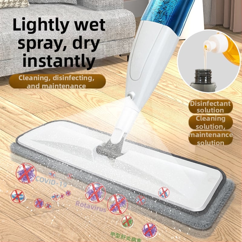 Vizes permetezős mop – nedves és száraz kettős használat, érintés nélküli működés, finomrost fej, rozsdamentes acél rúds, teherbírás >10 kg