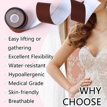 Boob Tape Στήθους - Βαμβακερή ελαστική ταινία, για στήριξη σουτιέν, λεπτή και αόρατη, συγκεντρώνει