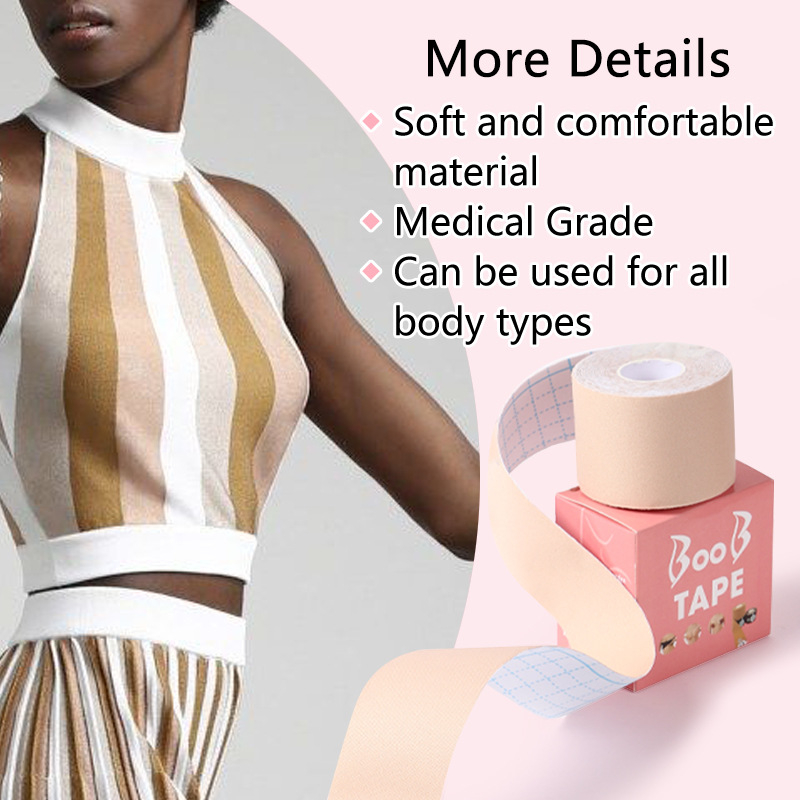Boob Tape Στήθους - Βαμβακερή ελαστική ταινία, για στήριξη σουτιέν, λεπτή και αόρατη, συγκεντρώνει