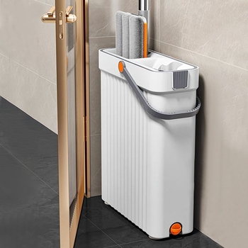 Πλατιά σφουγγαρίστρα για στεγνό και βρεγμένο καθάρισμα, μικροϊνές, ράβδος από ανοξείδωτο ατσάλι, τετραπλής πλευράς στύψιμο