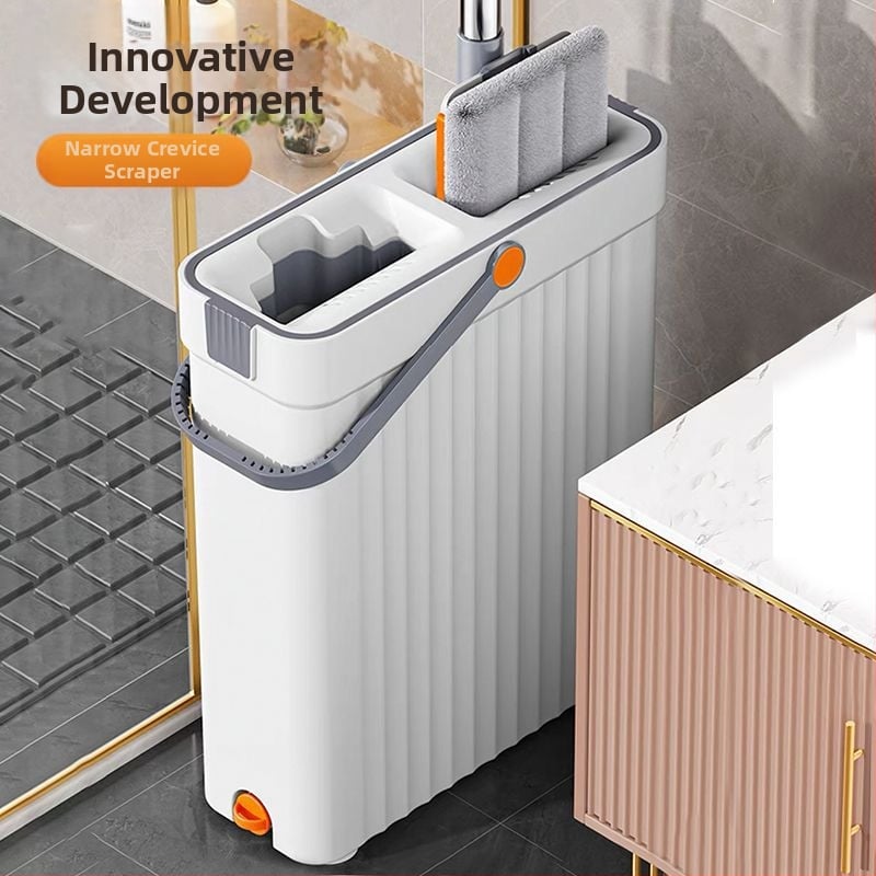 Plokščias mopas sausam ir šlapiam valymui, mikropluoštas, nerūdijančio plieno kotas, keturių pusių spaudimas