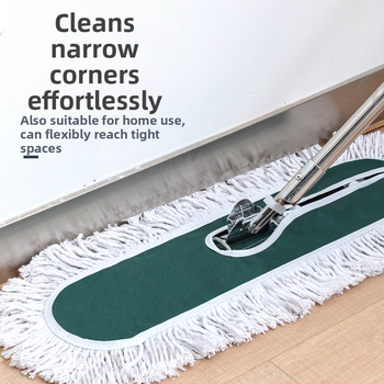 Push-type dust mop με κεφαλή από βαμβάκι, ράβδο από ανοξείδωτο ατσάλι, μήκος 145 cm, βάρος 500–800 g