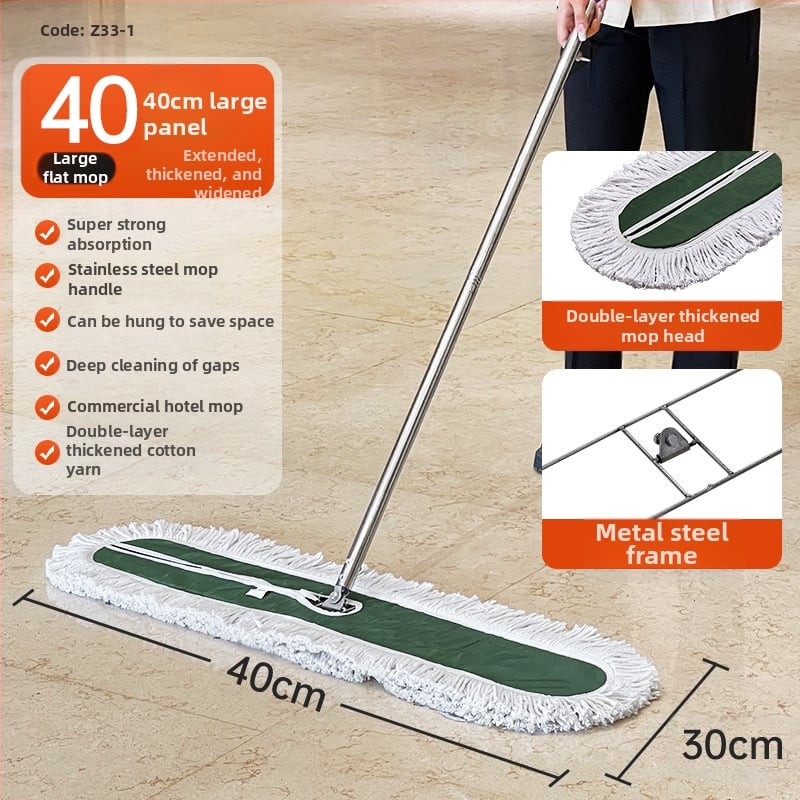 Por toló felmosó, pamut fej, rozsdamentes acél nyél, 145 cm hosszú nyél, 500–800 g tömeg