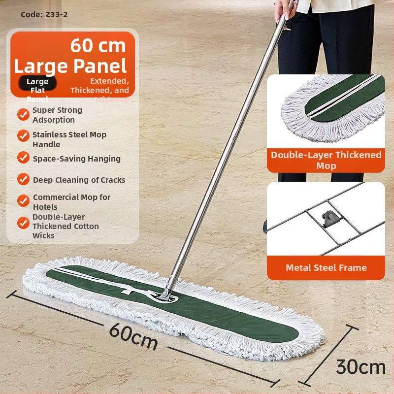 Por toló felmosó, pamut fej, rozsdamentes acél nyél, 145 cm hosszú nyél, 500–800 g tömeg