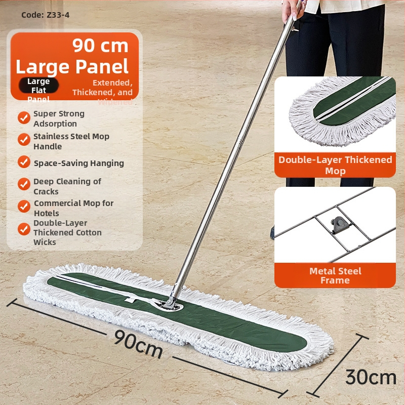 Por toló felmosó, pamut fej, rozsdamentes acél nyél, 145 cm hosszú nyél, 500–800 g tömeg