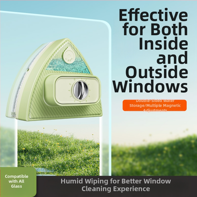 Двустранен магнитен почиствач за стъкла с воден резервоар, регулируем пластмасов корпус, за домашна употреба