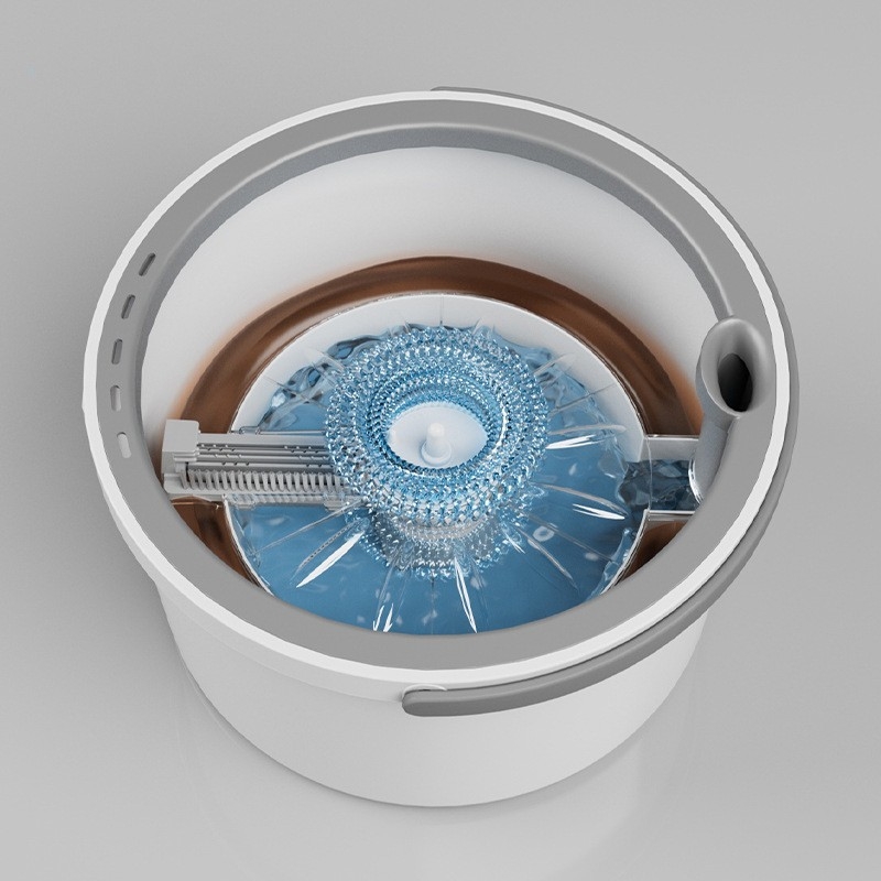 Forgó mop vödörrel – mikroszálas fej, teleszkópos hossz 108-128 cm, rozsdamentes acél rúd, teherbírás > 10 kg