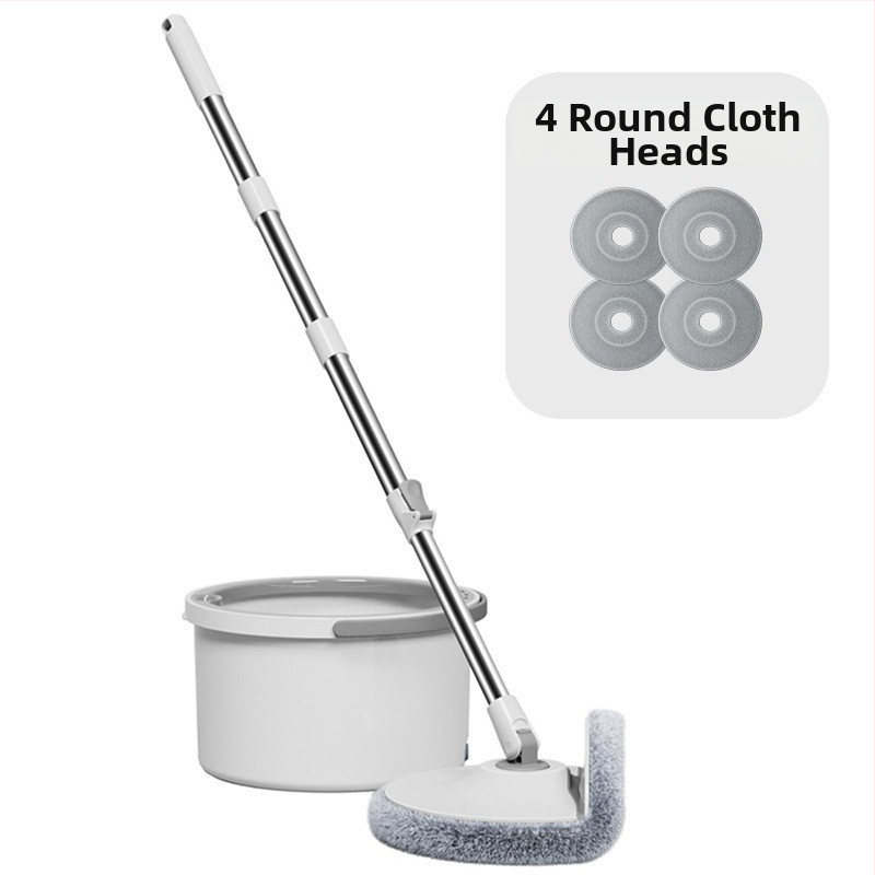 Forgó mop vödörrel – mikroszálas fej, teleszkópos hossz 108-128 cm, rozsdamentes acél rúd, teherbírás > 10 kg