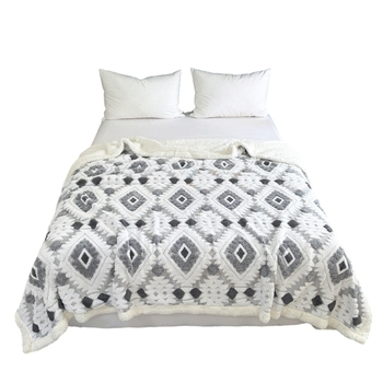 Κουβέρτα με γεωμετρικό σχέδιο, 380 γρ, για άνοιξη και φθινόπωρο, στυλ Νέος Κινέζικος Στυλ