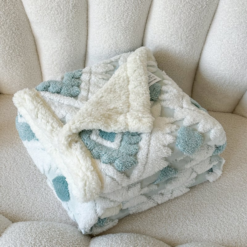 Κουβέρτα με γεωμετρικό σχέδιο, 380 γρ, για άνοιξη και φθινόπωρο, στυλ Νέος Κινέζικος Στυλ