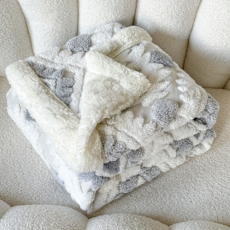 Κουβέρτα με γεωμετρικό σχέδιο, 380 γρ, για άνοιξη και φθινόπωρο, στυλ Νέος Κινέζικος Στυλ