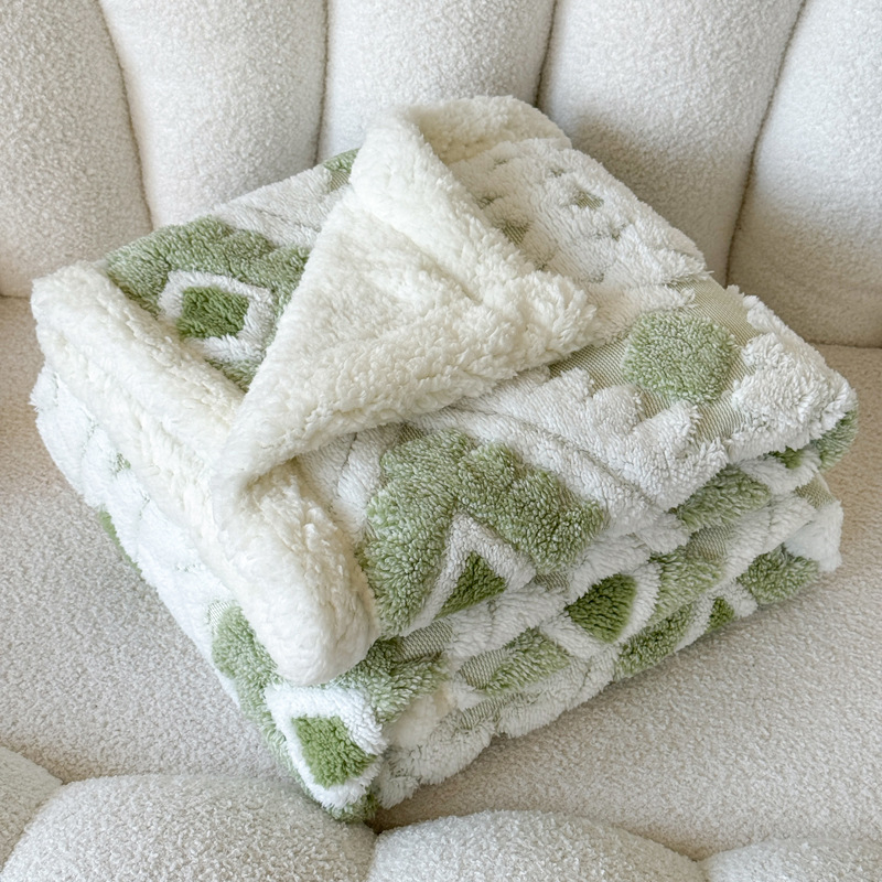 Κουβέρτα με γεωμετρικό σχέδιο, 380 γρ, για άνοιξη και φθινόπωρο, στυλ Νέος Κινέζικος Στυλ