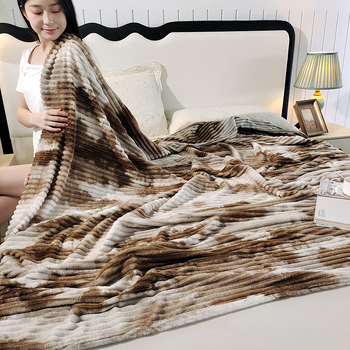 Ριγέ βελουδινή κουβέρτα 200 g, πολυεστέρας, θερινή χρήση, συρρίκνωση 2–3%