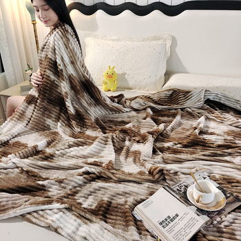 Ριγέ βελουδινή κουβέρτα 200 g, πολυεστέρας, θερινή χρήση, συρρίκνωση 2–3%