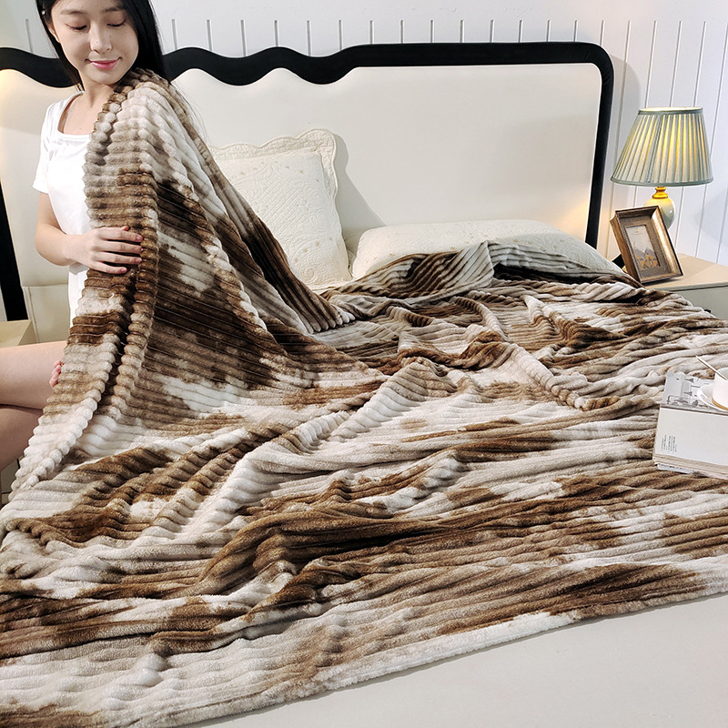 Ριγέ βελουδινή κουβέρτα 200 g, πολυεστέρας, θερινή χρήση, συρρίκνωση 2–3%