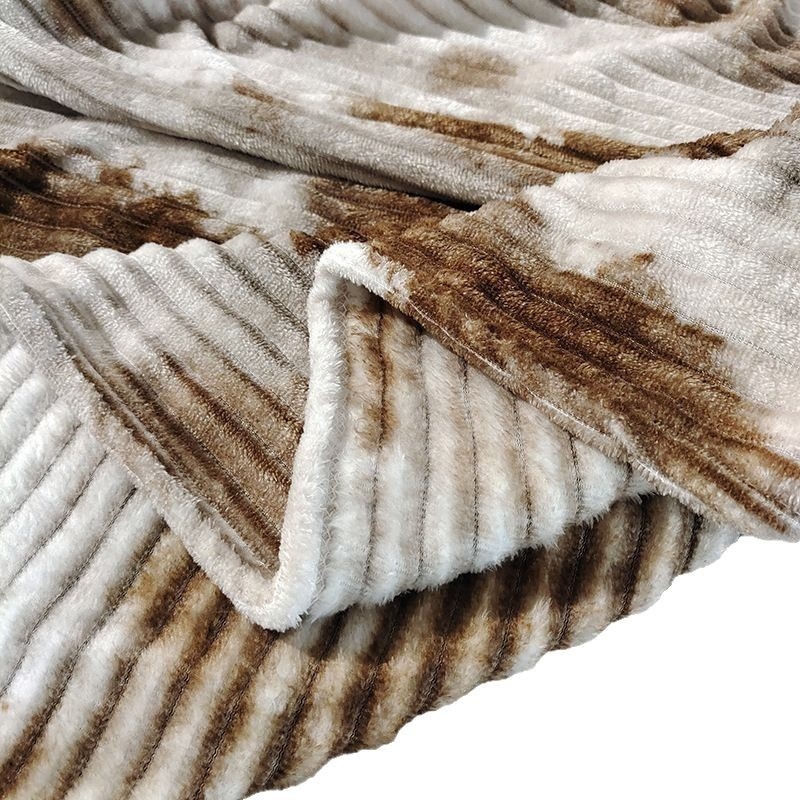 Ριγέ βελουδινή κουβέρτα 200 g, πολυεστέρας, θερινή χρήση, συρρίκνωση 2–3%