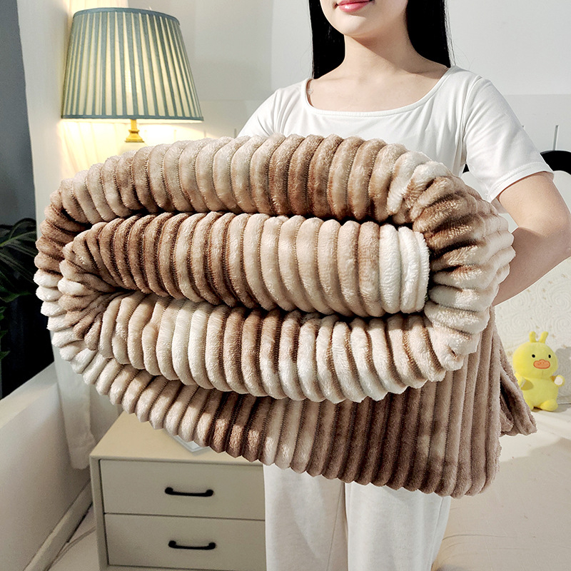 Ριγέ βελουδινή κουβέρτα 200 g, πολυεστέρας, θερινή χρήση, συρρίκνωση 2–3%