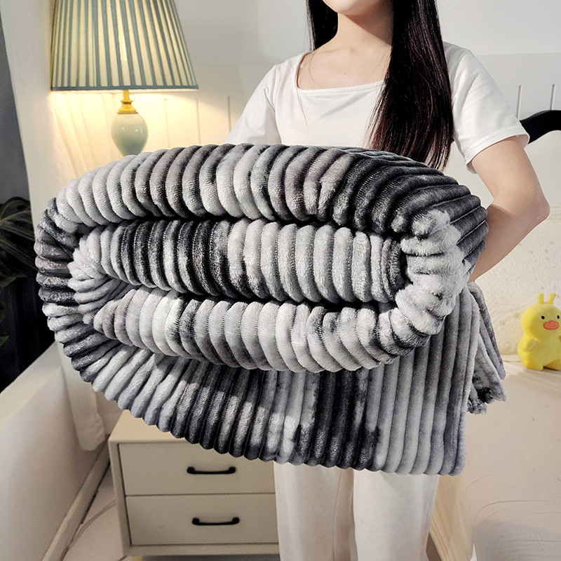 Ριγέ βελουδινή κουβέρτα 200 g, πολυεστέρας, θερινή χρήση, συρρίκνωση 2–3%