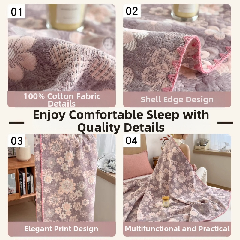 Памучно трислойно марля одеяло с ивици, 100% памук, тегло 1.1–1.5 кг, реактивно боядисано