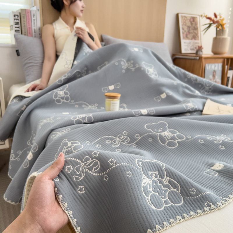 Κουβέρτα από τρεις στρώσεις γάζας με ριγέ μοτίο, 100% βαμβάκι, 1.1–1.5 kg, βαφή αντίδρασης