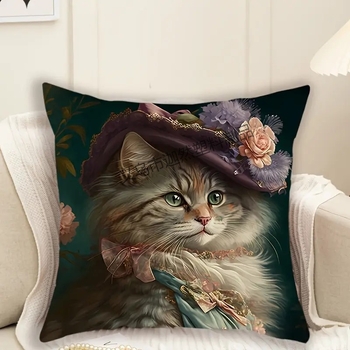 Калъф за възглавница с мотив на кученце и ръчно рисувана птица, къс плюш, модерен минимализъм за спалня