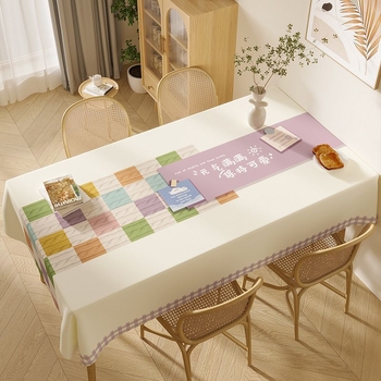 Покривка за маса PVC, правоъгълна, флорална шарка, семпъл и модерен стил