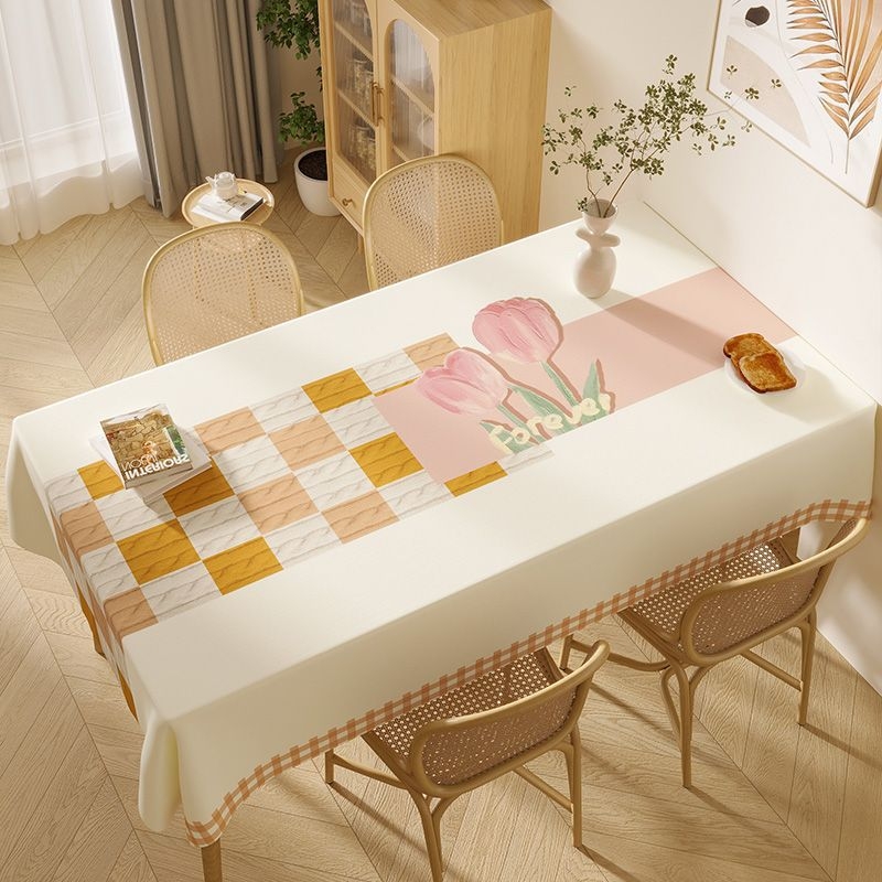 Покривка за маса PVC, правоъгълна, флорална шарка, семпъл и модерен стил