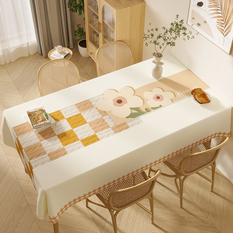 Покривка за маса PVC, правоъгълна, флорална шарка, семпъл и модерен стил