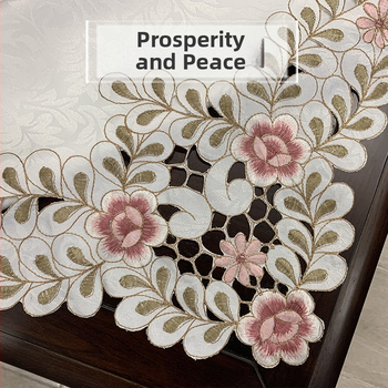 Покривка за маса за кафе, правоъгълна, в европейски стил, от плат, прахоустойчива и против изгаряния, за дневната.