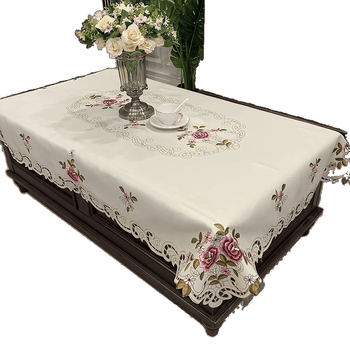Покривка за маса за кафе, правоъгълна, в европейски стил, от плат, прахоустойчива и против изгаряния, за дневната.