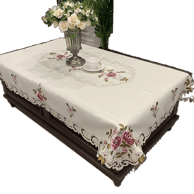 Покривка за маса за кафе, правоъгълна, в европейски стил, от плат, прахоустойчива и против изгаряния, за дневната.