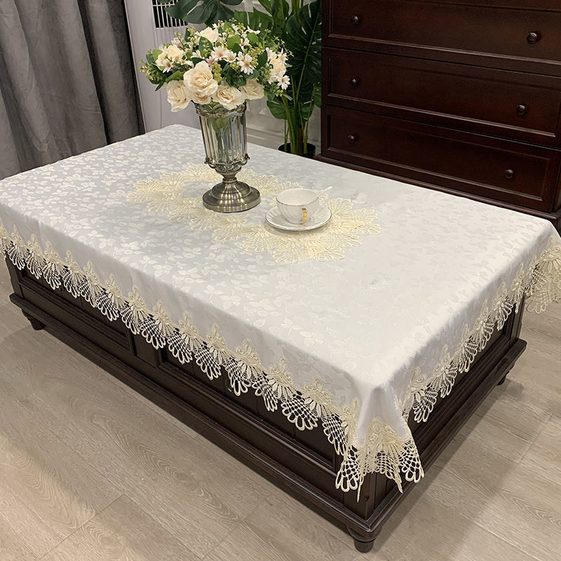 Покривка за маса за кафе, правоъгълна, в европейски стил, от плат, прахоустойчива и против изгаряния, за дневната.