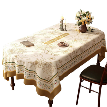 Покривка за маса PVC, водоустойчива и маслоустойчива, геометричен и флорален принт, правоъгълна