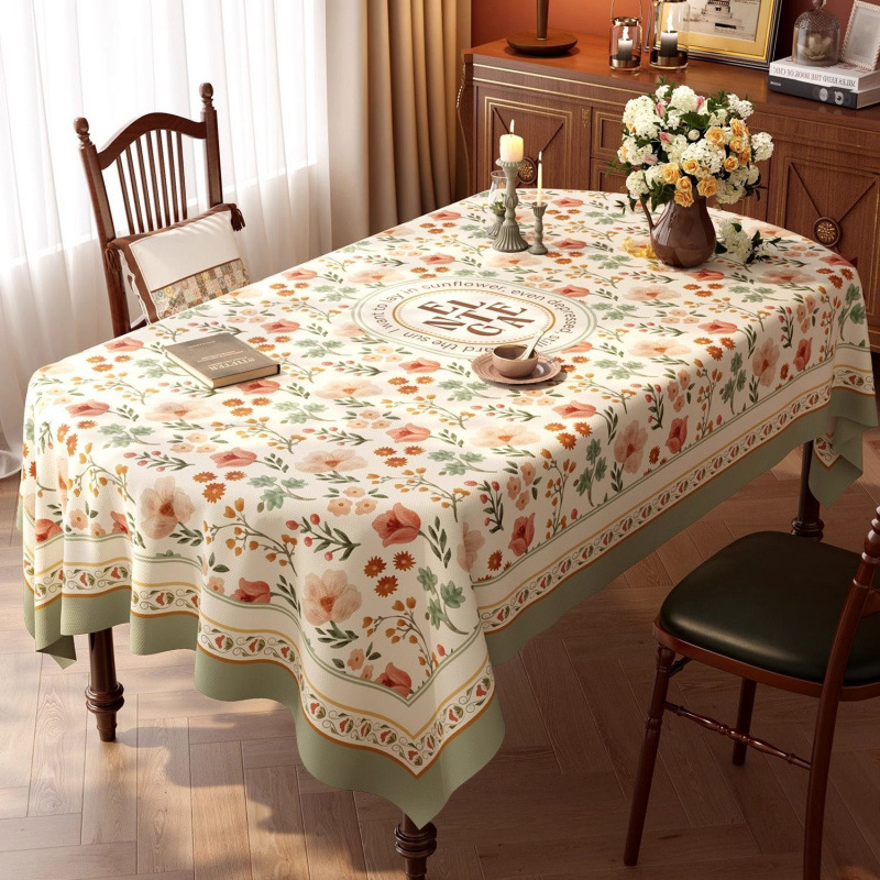 Покривка за маса PVC, водоустойчива и маслоустойчива, геометричен и флорален принт, правоъгълна